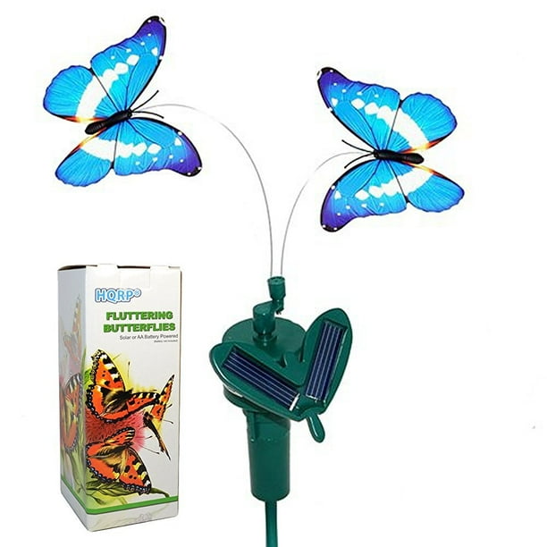 Solar Powered Fluttering Butterflies Solar Garden Yard Stake Flowers Decor
